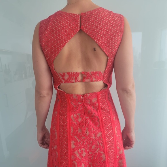 BCBG Avril Red Berry Lace Dress - Picture 6 of 8